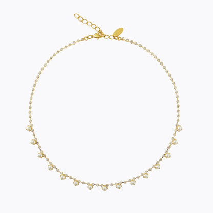 Lily Necklace Gold - Pearl