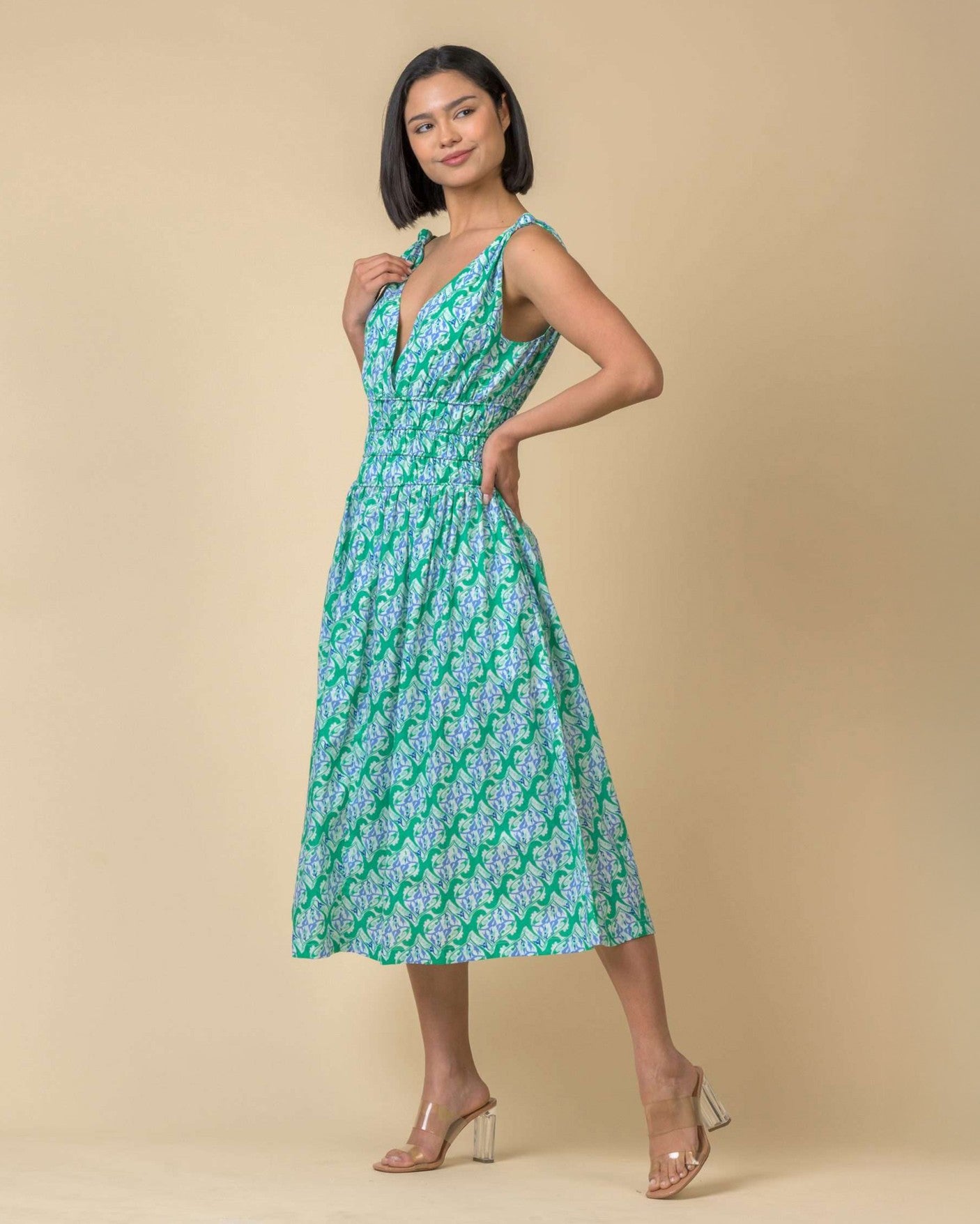 Lindsay Sundress Dress - Carnation Green