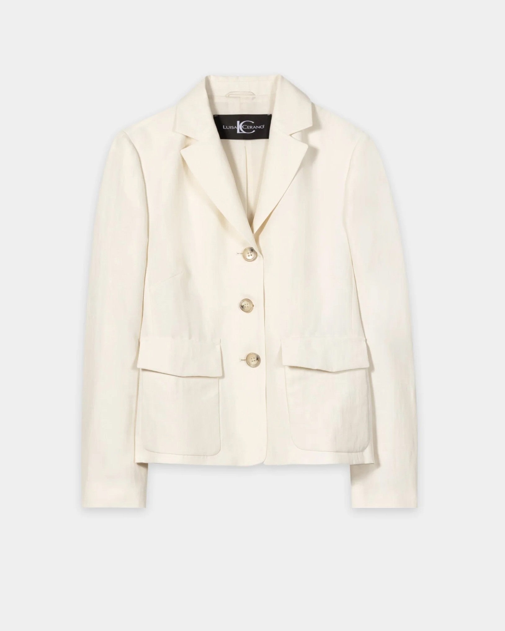 Linen Blend Blazer - Milk