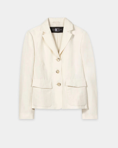 Linen Blend Blazer - Milk