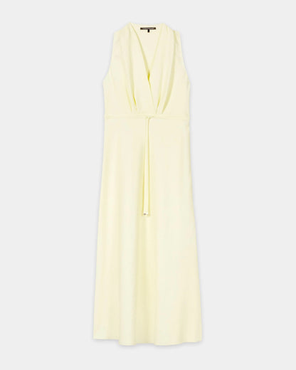 Linen Blend Midi Dress - Citron