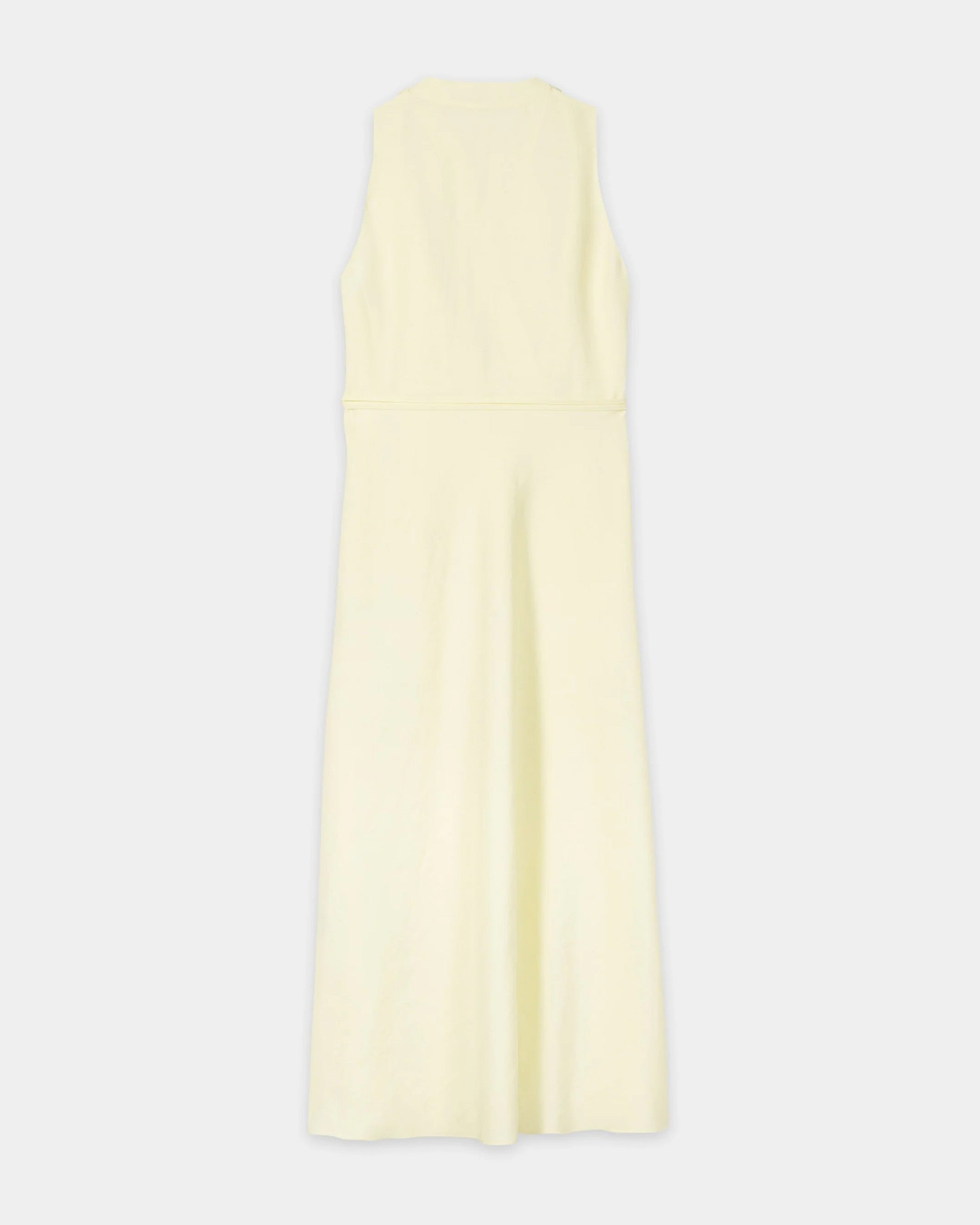 Linen Blend Midi Dress - Citron