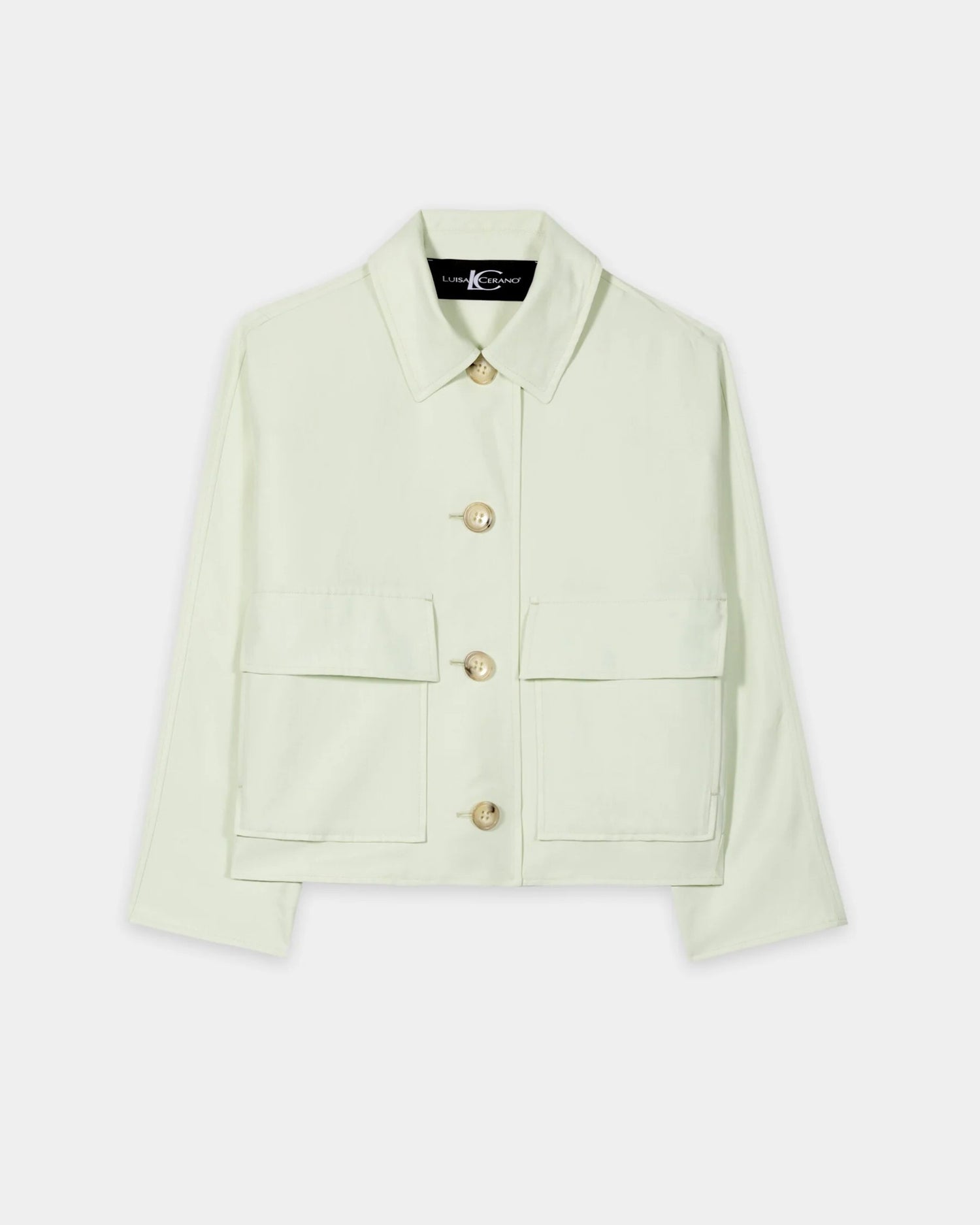 Linen Blend Shirt Jacket - Pistachio