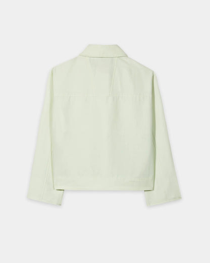 Linen Blend Shirt Jacket - Pistachio
