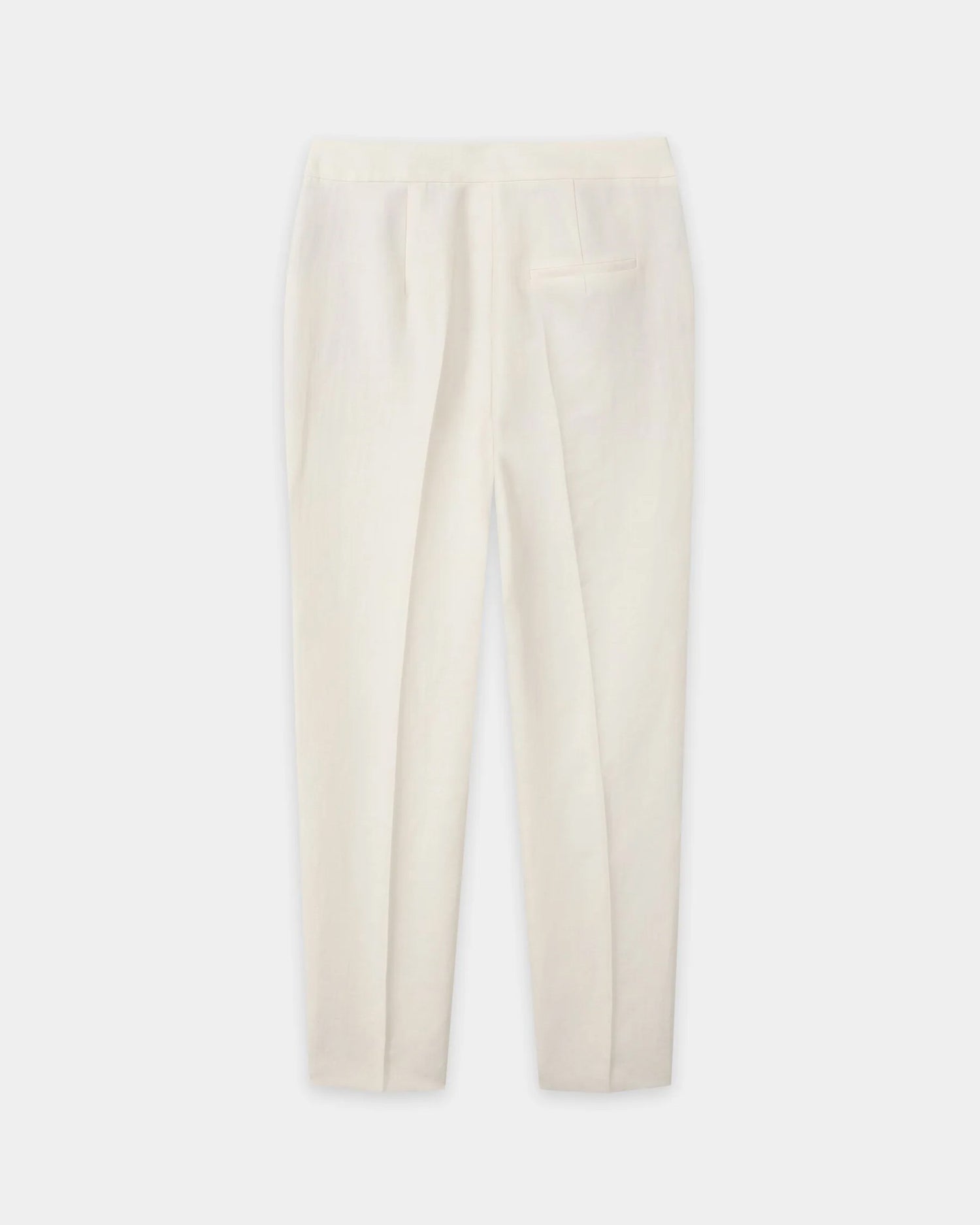 Linen Blend Tapered Trousers - Milk
