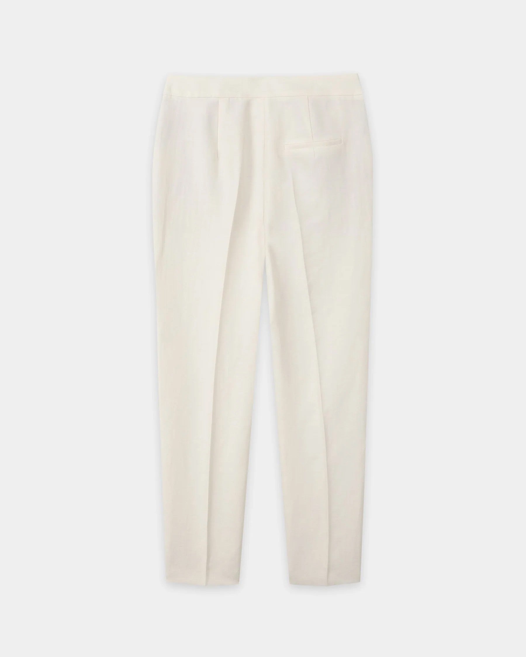 Linen Blend Tapered Trousers - Milk