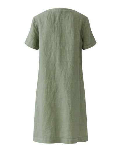 Linen Pocket Dress - Khaki
