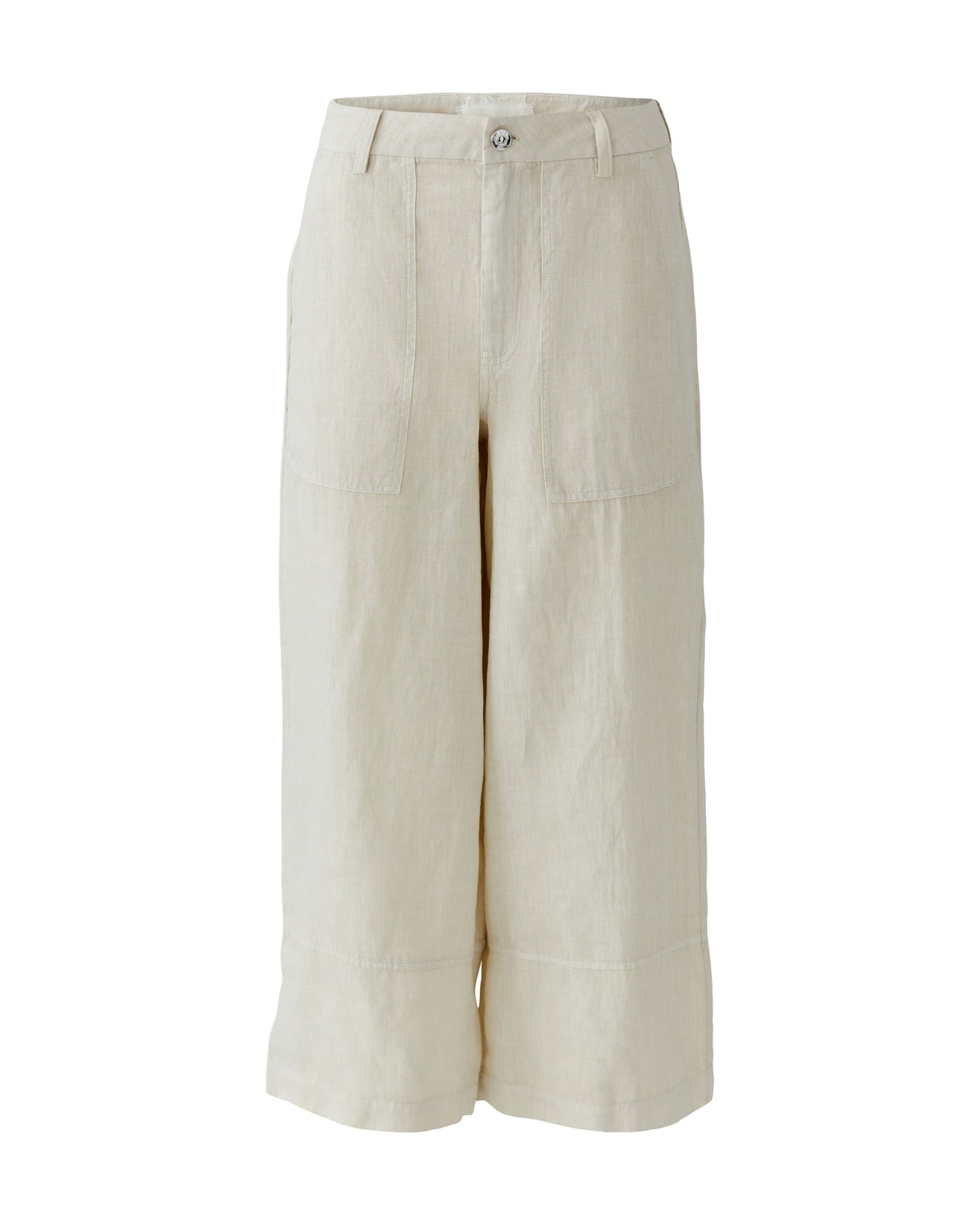 Linen Pull On Trouser - Biscuit