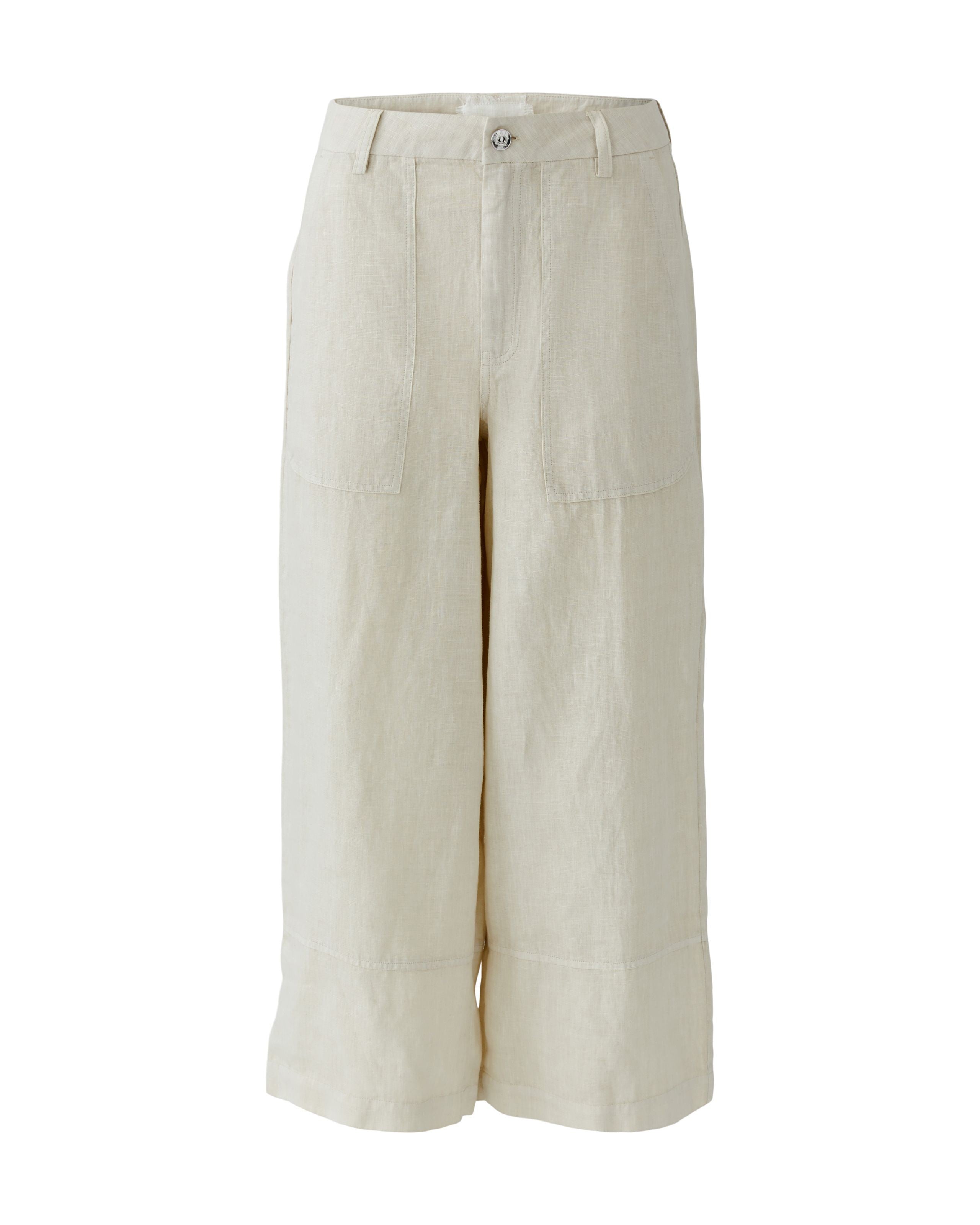 Linen Pull On Trouser - Biscuit