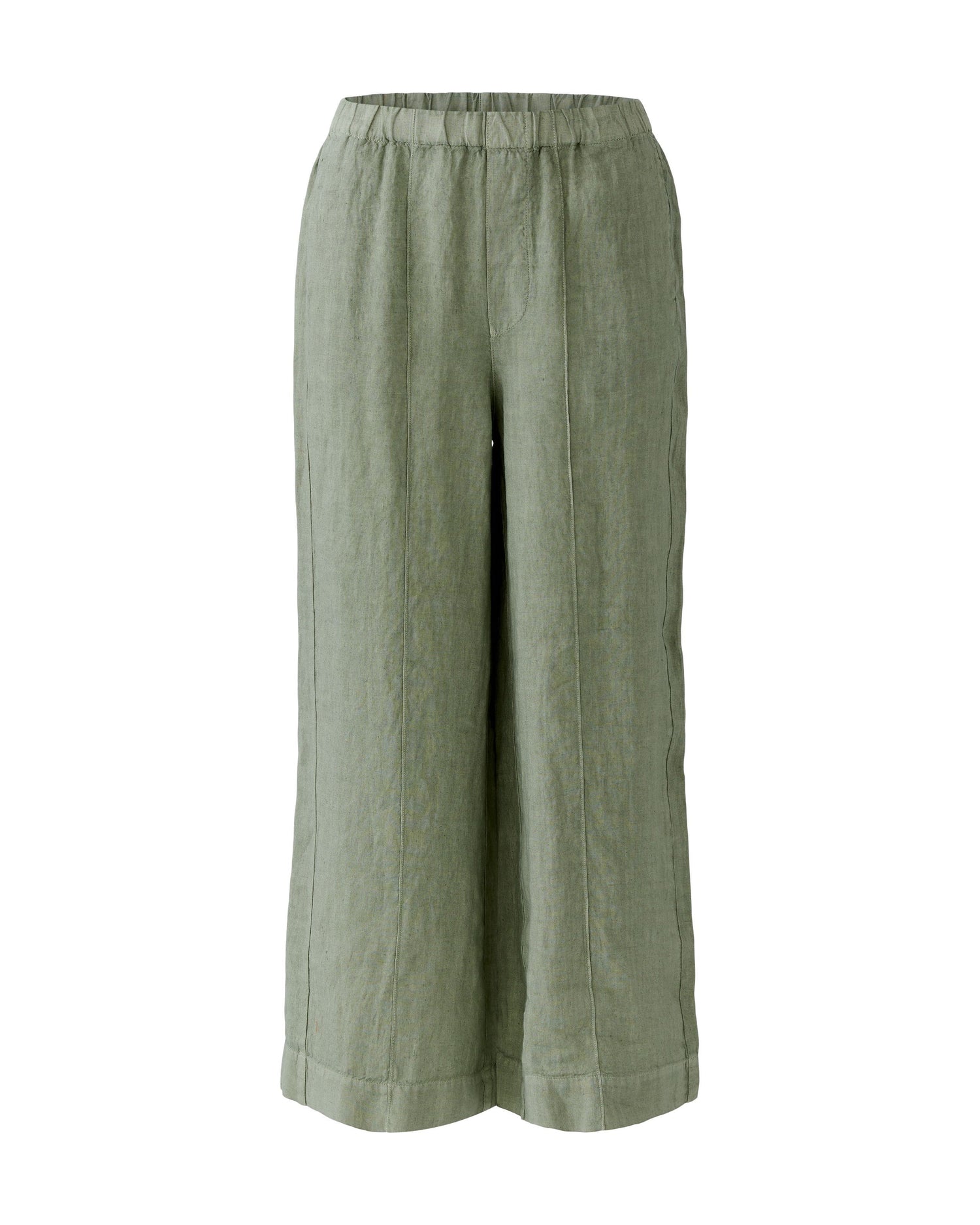 Linen Pull On Trouser - Khaki