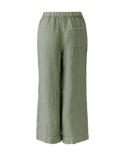 Linen Pull On Trouser - Khaki