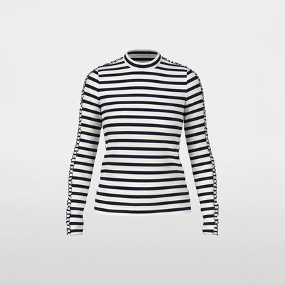 Long Sleeved Stripe T-Shirt - Navy