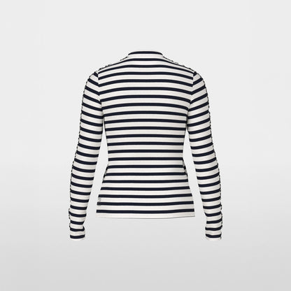 Long Sleeved Stripe T-Shirt - Navy