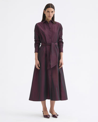 Long Taffeta Dress - Taupe