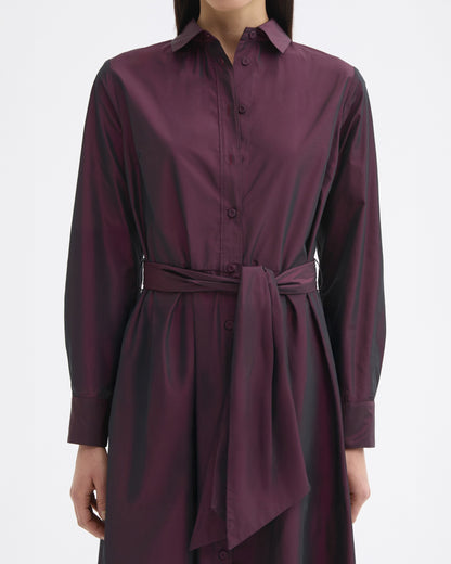 Long Taffeta Dress - Taupe
