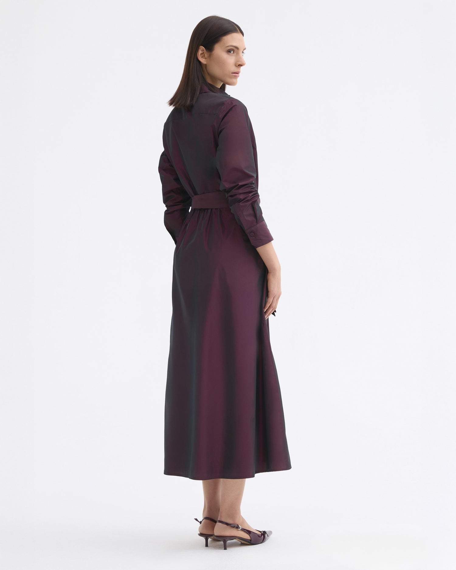 Long Taffeta Dress - Taupe
