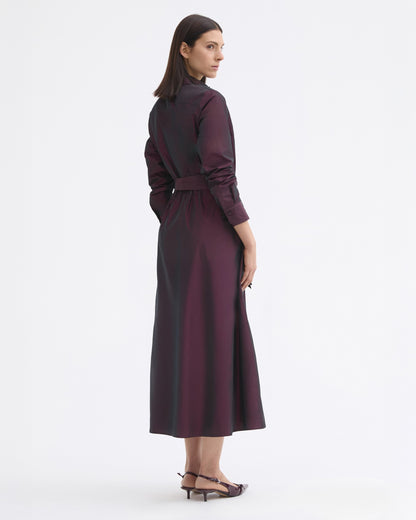 Long Taffeta Dress - Taupe