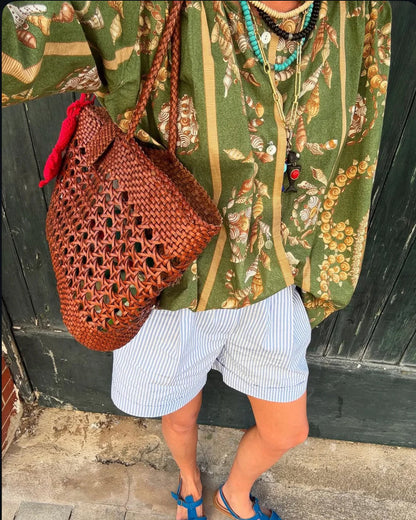 Rixo x Dragon Diffusion Lucine Leather Bag - Tan