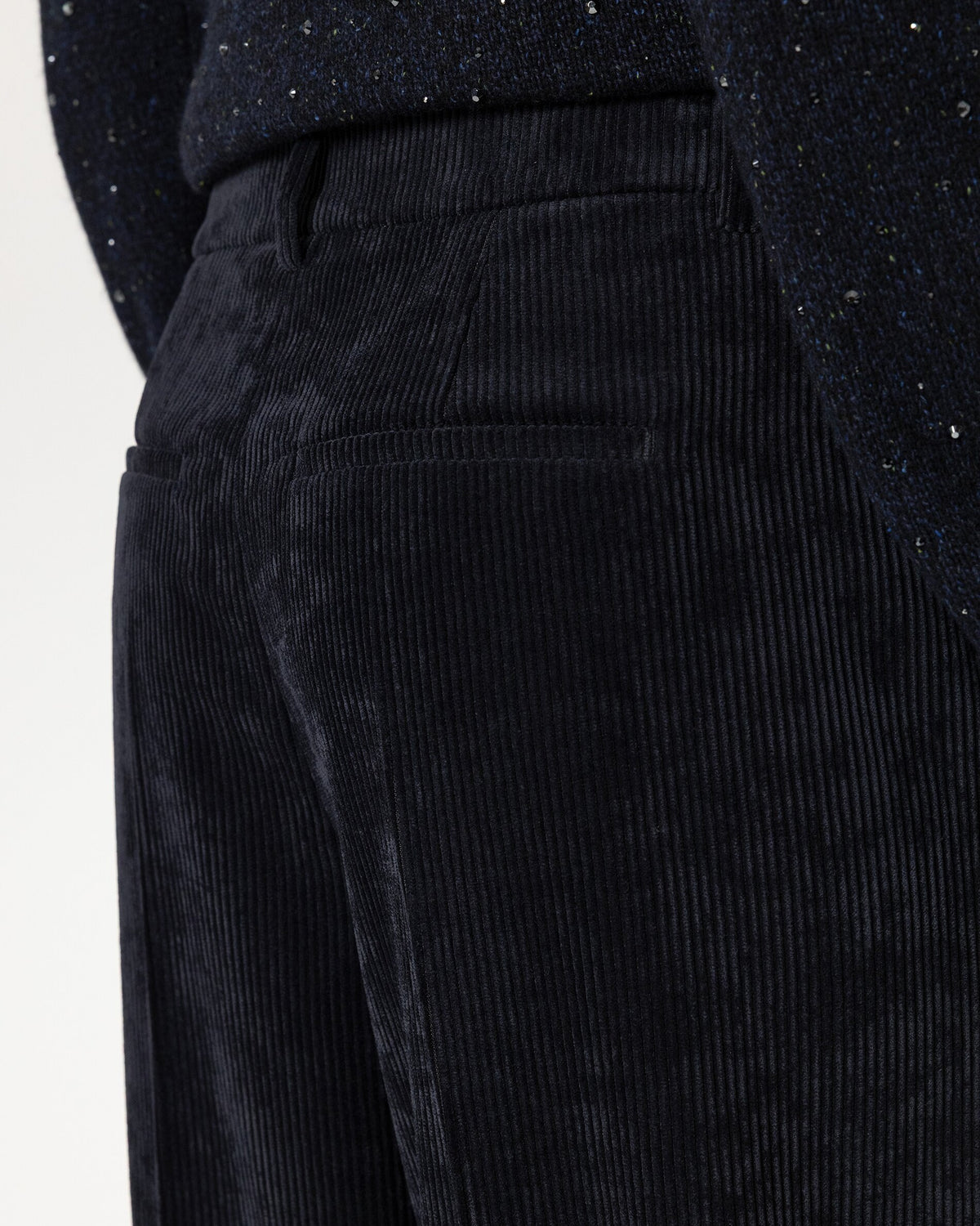 Wide Leg Cord Trousers - Winter Navy