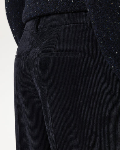 Wide Leg Cord Trousers - Winter Navy