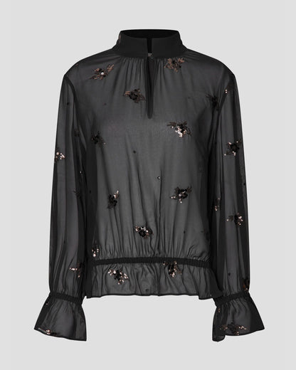 Luma Sequin Blouse - Black