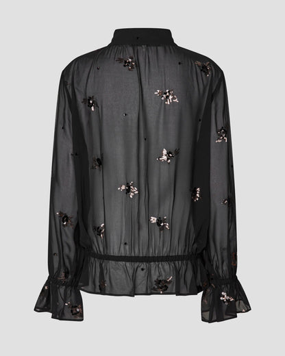 Luma Sequin Blouse - Black