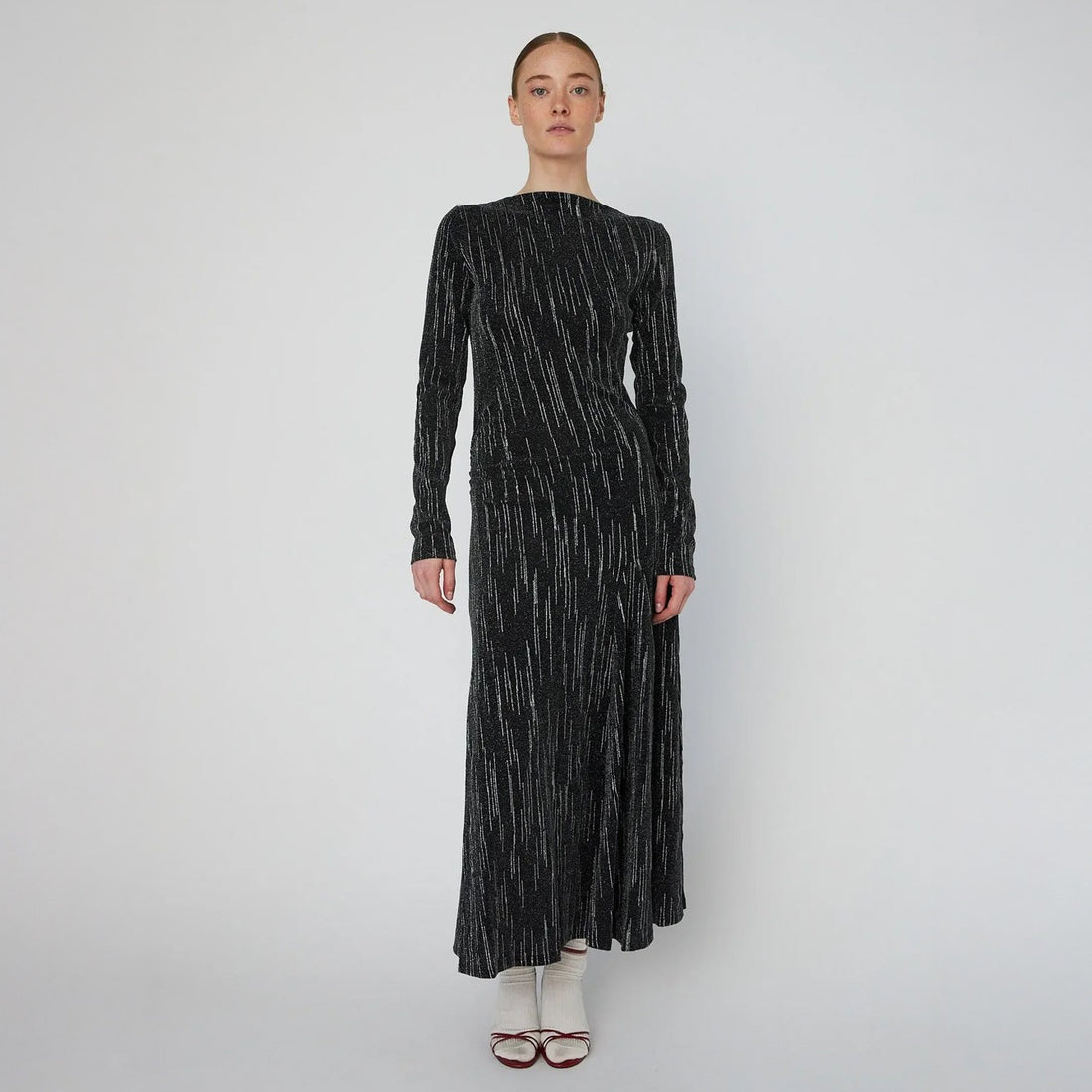 Lurex Jersey Maxi Dress - Silver Lurex