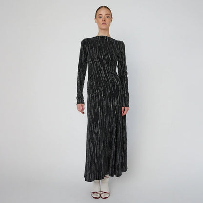 Lurex Jersey Maxi Dress - Silver Lurex