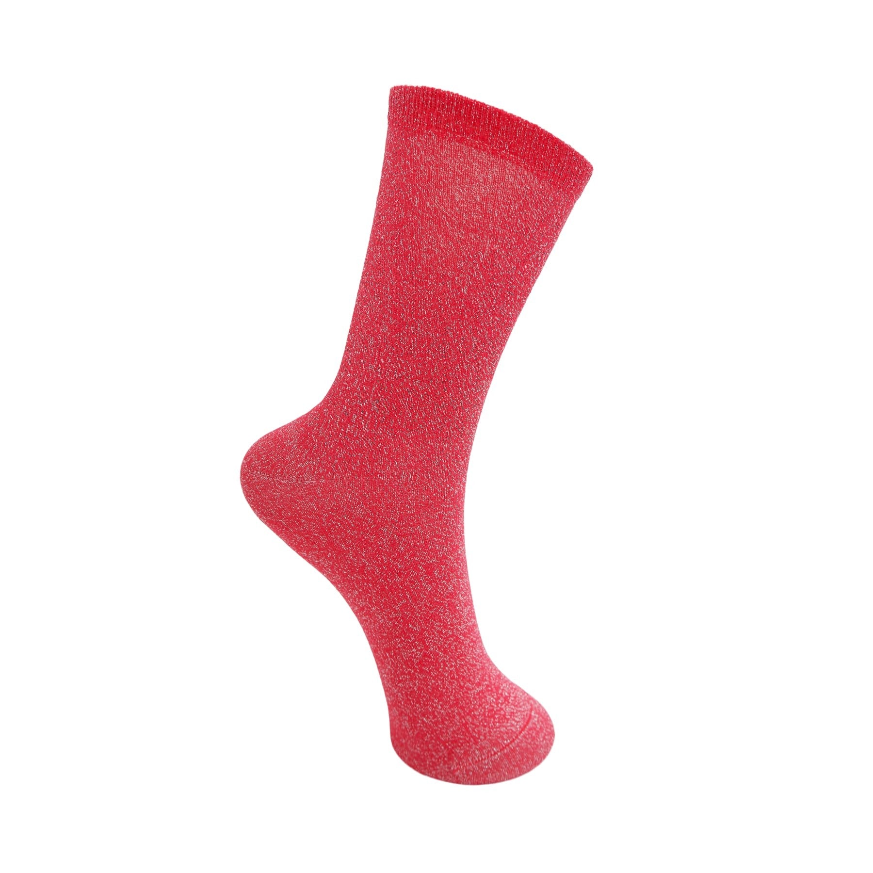 Lurex Sock - Red Silver