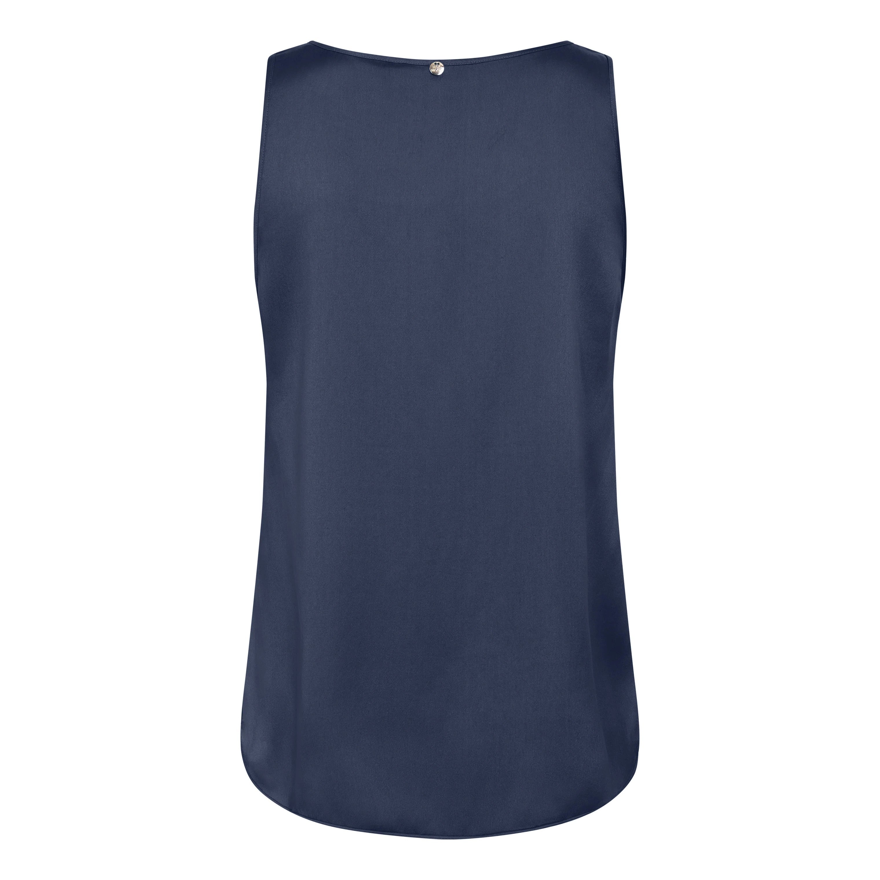 Astrid V-Neck Silk Tank Top - Salute Navy