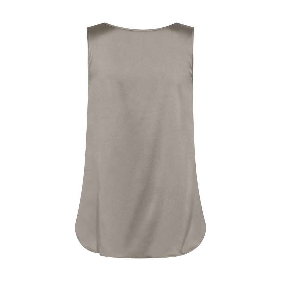 Astrid V-Neck Silk Tank Top - Mourning Dove