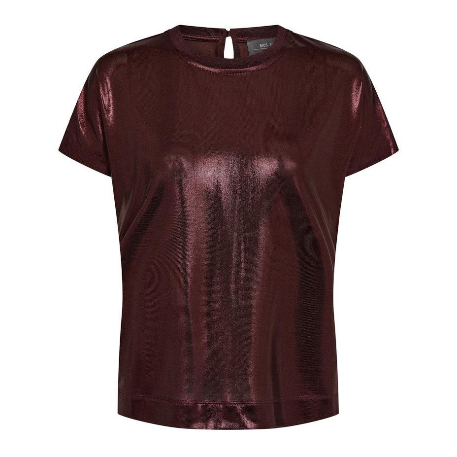 Nivola O-Neck Metallic Tee - Rum Raisin