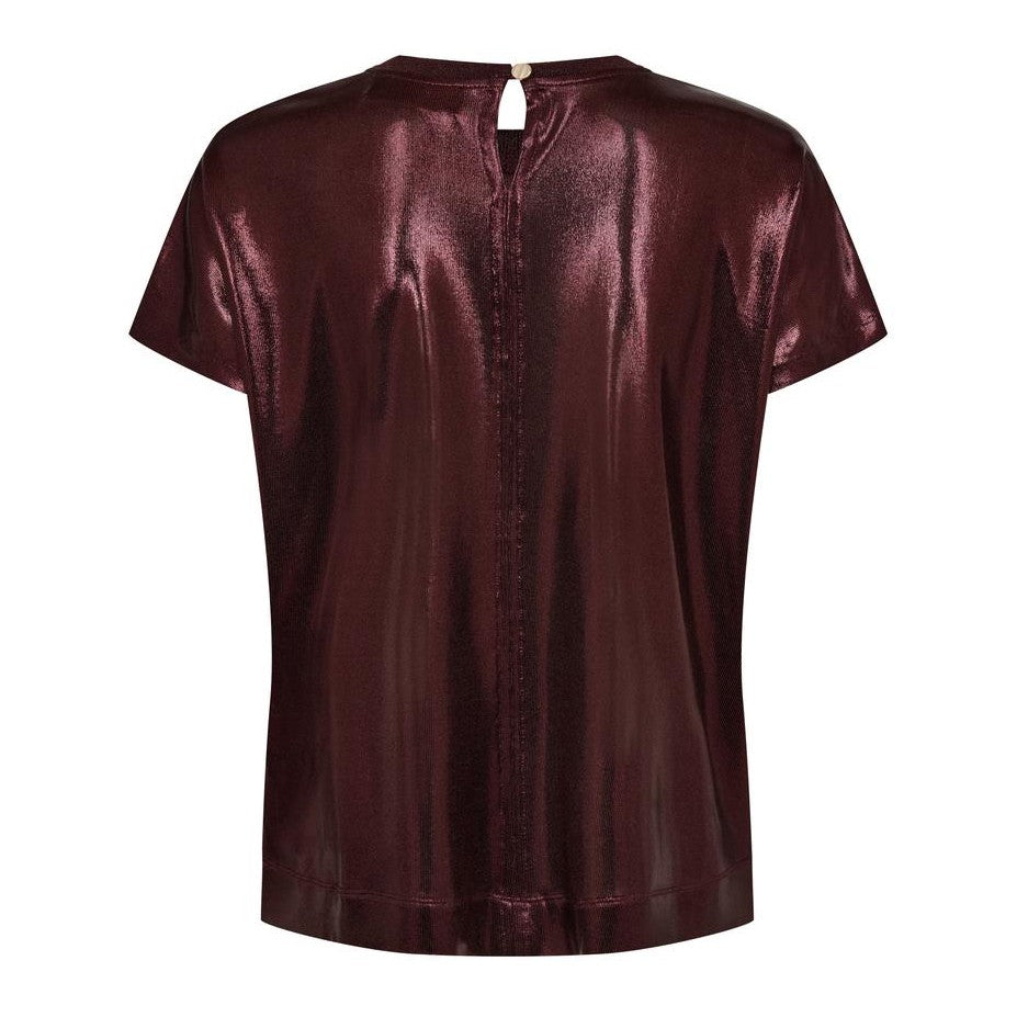 Nivola O-Neck Metallic Tee - Rum Raisin