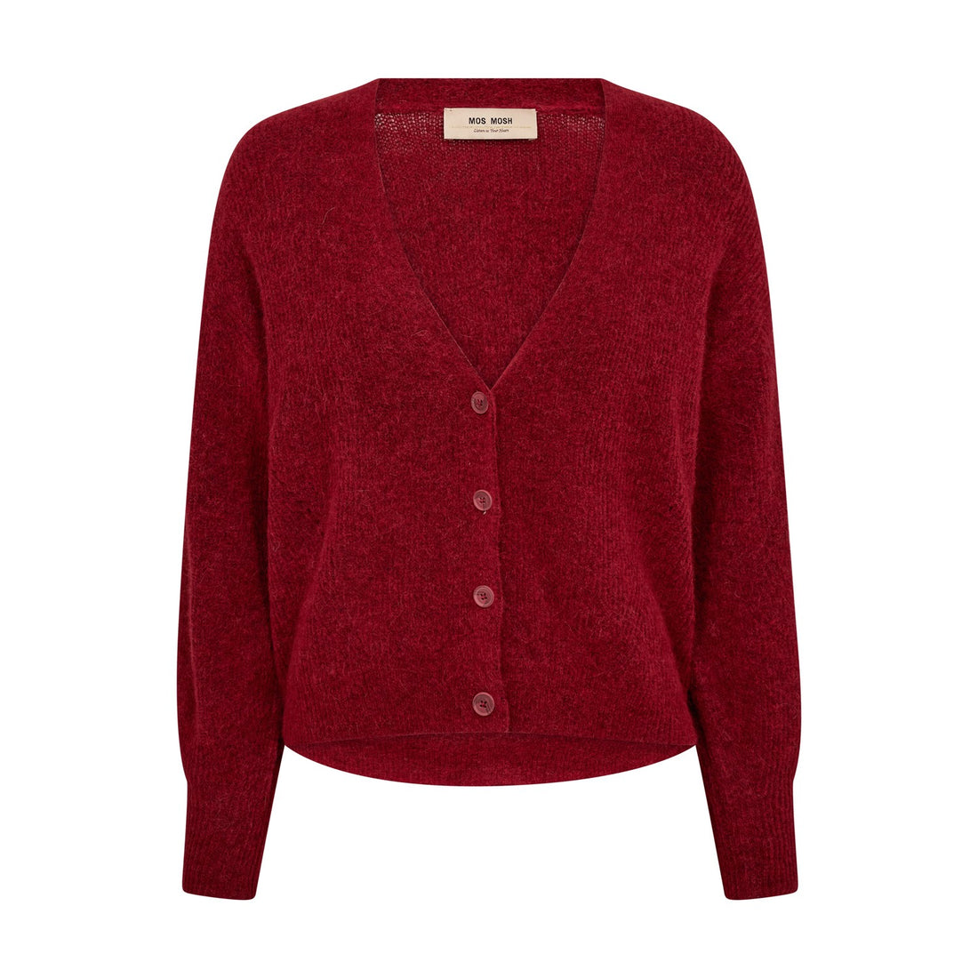 Thora V-Neck Knit Cardigan - Rhythmic Red