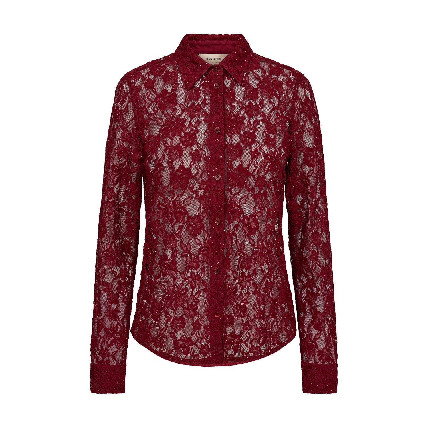 Kether Lace Sequin Shirt - Biking Red