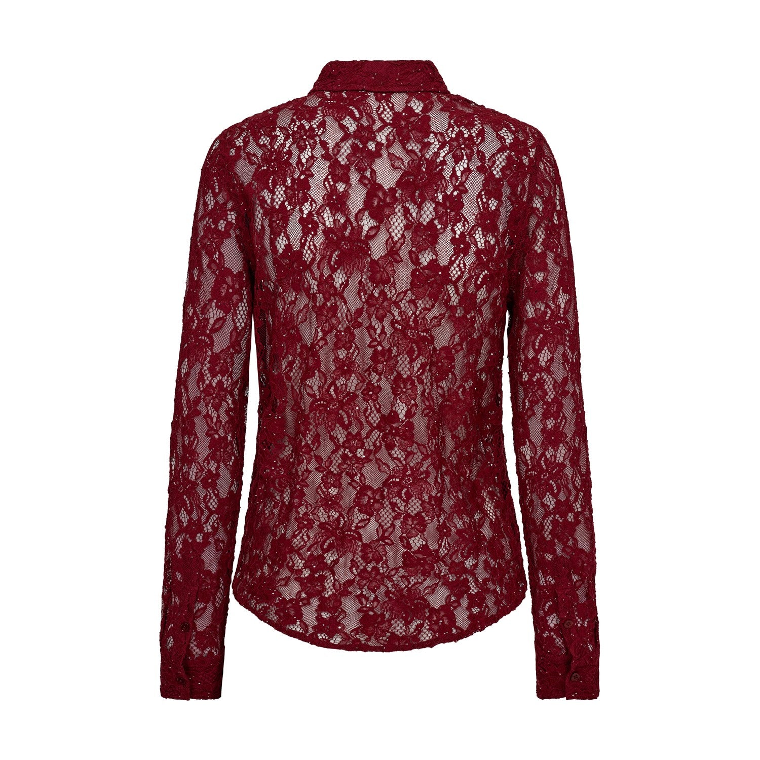Kether Lace Sequin Shirt - Biking Red
