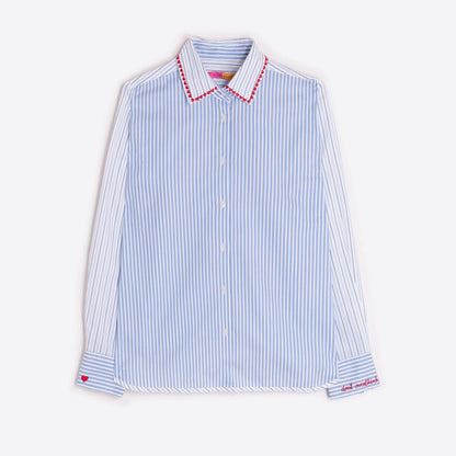 Made With Love Shirt - Blue Stripe