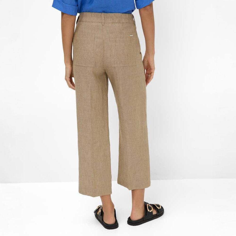 Maine S Straight Linen Trousers - Almond