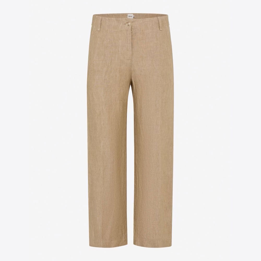 Maine S Straight Linen Trousers - Almond