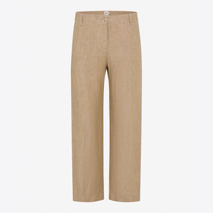 Maine S Straight Linen Trousers - Almond