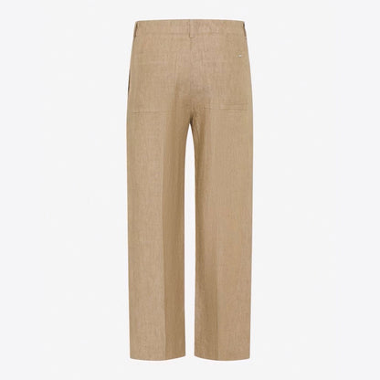 Maine S Straight Linen Trousers - Almond