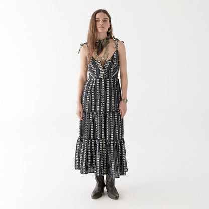 Venus Button Sundress - Black