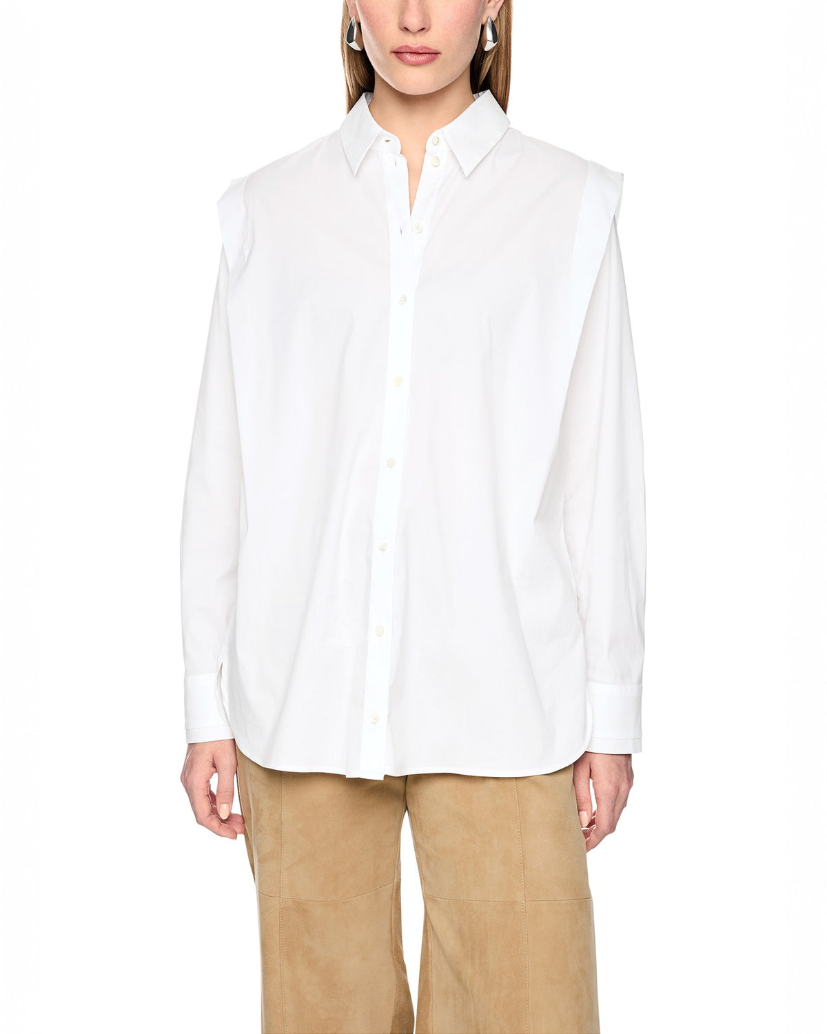 Cap Shoulder Shirt - White