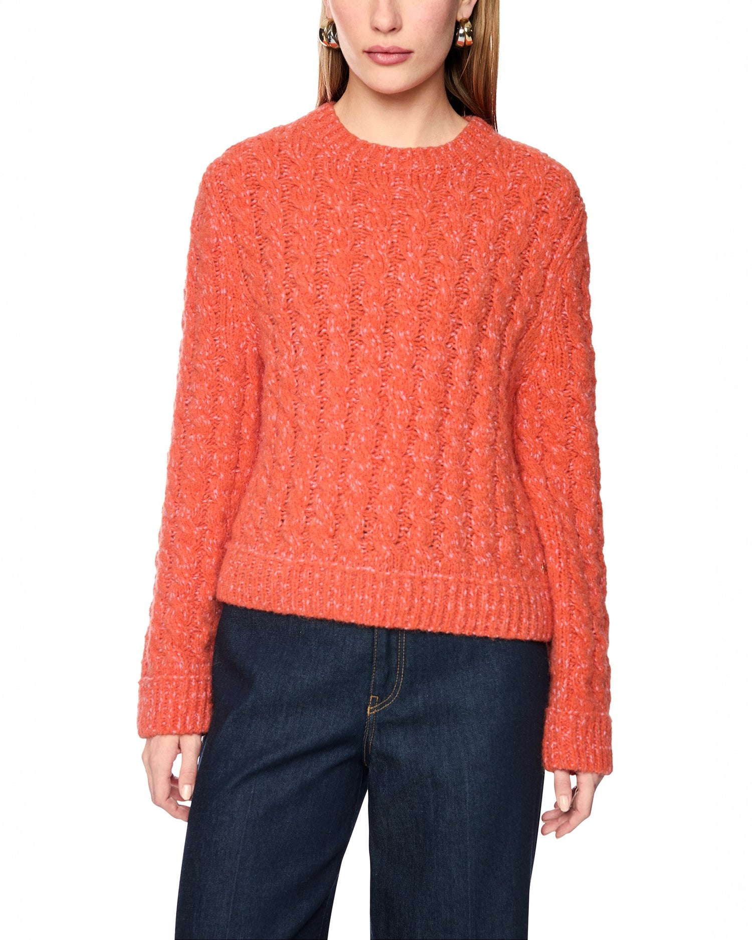 Cable Knit Jumper - Orange