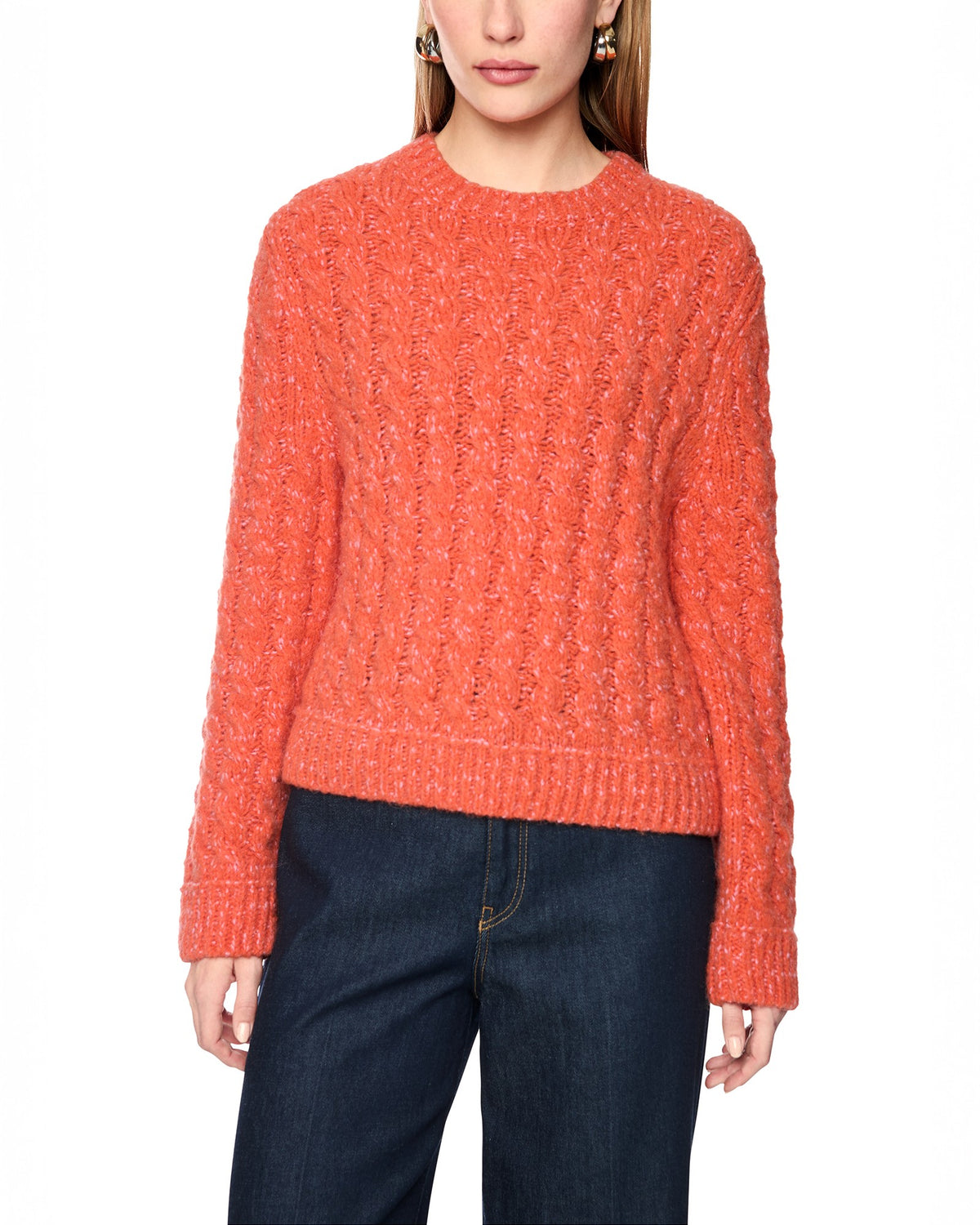 Cable Knit Jumper - Orange