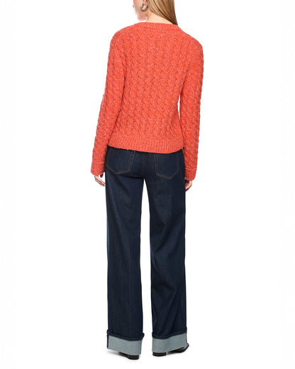 Cable Knit Jumper - Orange