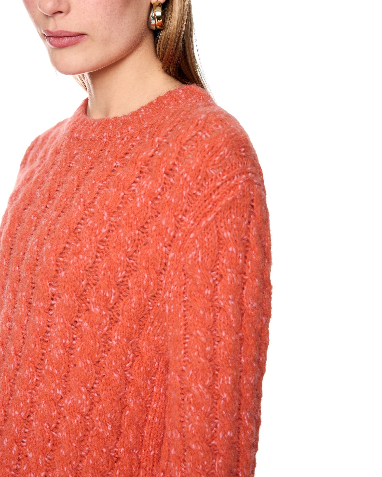 Cable Knit Jumper - Orange