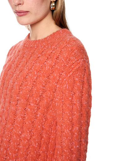 Cable Knit Jumper - Orange