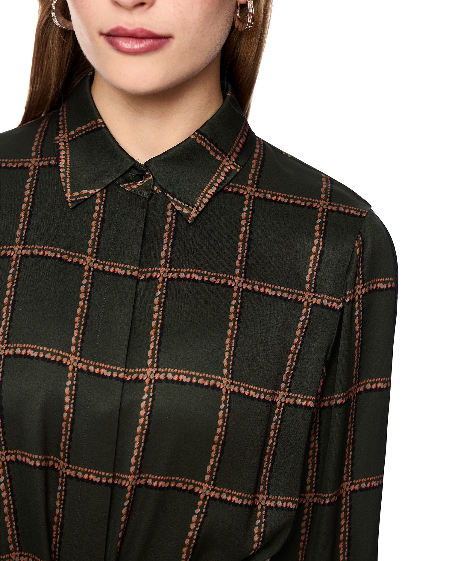 Check Shirt Dress - Khaki