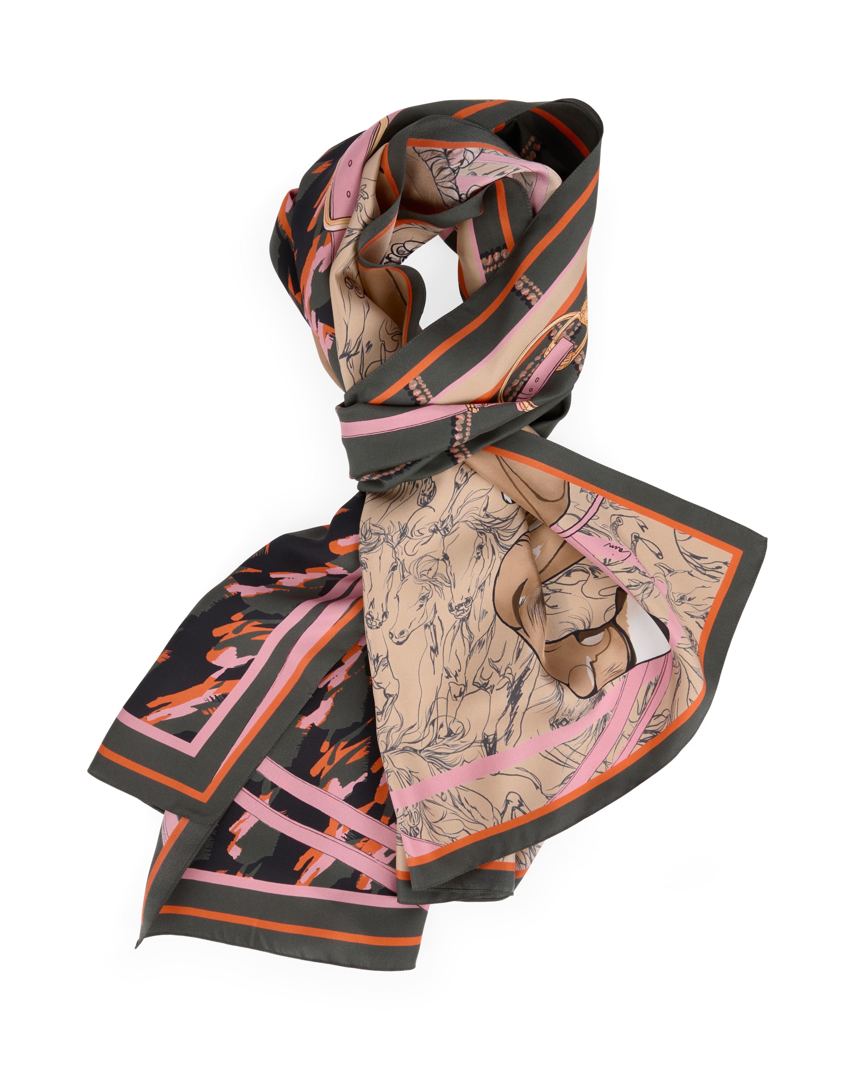 Silk Printed Scarf - Multi